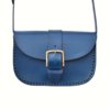 Sac bleu pour femme à bandoulière "Joly", Tannage végétal