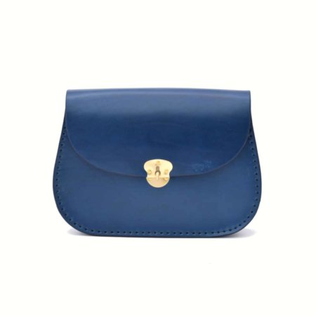 Sac bleu à bandoulière en cuir "Baze" pour femme