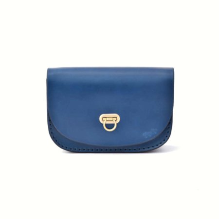 Sac bleu marine pour femme en cuir à bandoulière "Pom"