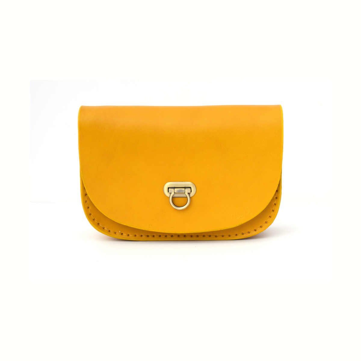 Sac jaune pour femme en cuir a bandouliere Pom Cuirs Ney