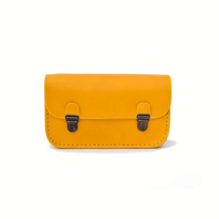 Sac jaune à bandoulière en cuir "Tuck" - Tannage végétal