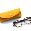 Étui à lunettes jaune en cuir - by "Les Cuirs Ney"