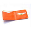 Porte-cartes bancaires en cuir orange