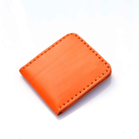 Porte-cartes bancaires en cuir orange