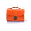 Porte monnaie en cuir orange de type "Cartable"