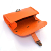 Porte monnaie en cuir orange de type "Cartable"