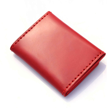 Portefeuille en cuir rouge à 3 volets