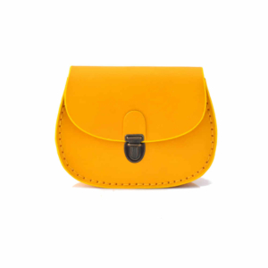 Petit sac jaune en cuir à bandoulière "Justine"