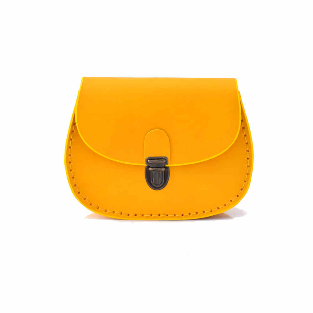 Petit sac jaune en cuir à bandoulière Justine