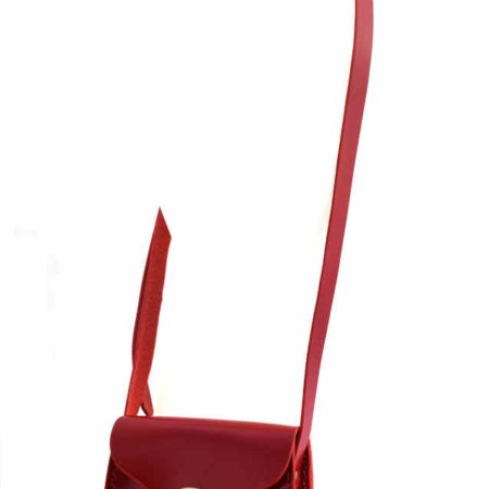 Petit sac rouge en cuir à bandoulière "Camille"