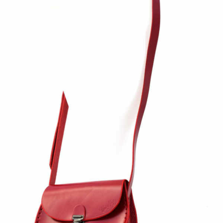 Petit sac rouge en cuir à bandoulière "Justine"