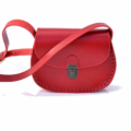 Petit sac rouge en cuir à bandoulière "Justine"