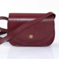 Petit sac rouge Bordeaux en cuir à bandoulière "Audrey"