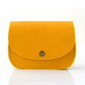 Petit sac jaune en cuir à bandoulière "Audrey" - fermeture aimant