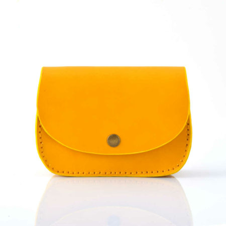 Petit sac jaune en cuir à bandoulière "Audrey" - fermeture aimant