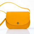 Petit sac jaune en cuir à bandoulière "Audrey" - fermeture aimant