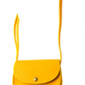 Petit sac jaune en cuir à bandoulière "Audrey" - fermeture aimant
