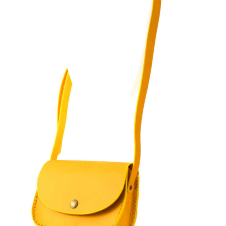 Petit sac jaune en cuir à bandoulière "Audrey" - fermeture aimant