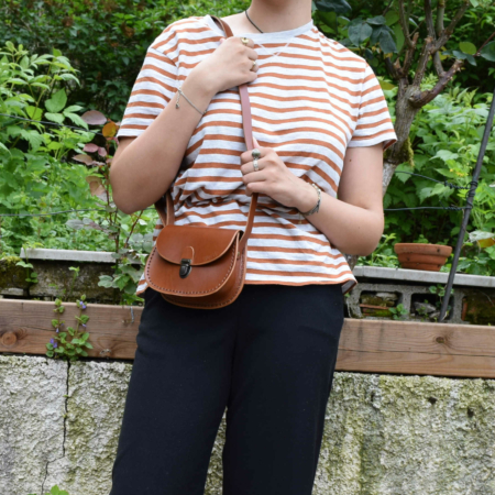 Petit sac en cuir à bandoulière "Justine"