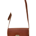 Sac marron pour femme en cuir à bandoulière "Pom" - couleur "Miel"