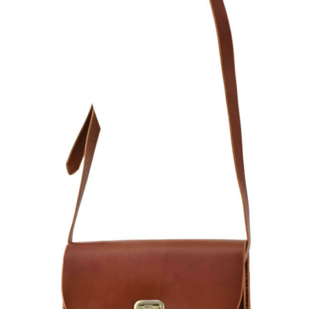 Sac marron pour femme en cuir à bandoulière "Pom" - couleur "Miel"