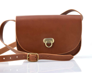 Sac marron pour femme en cuir à bandoulière "Pom" - couleur "Miel"