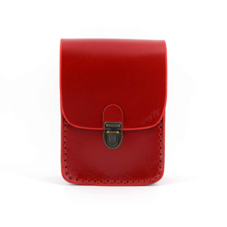 Sacoche en cuir rouge "Rog" à bandoulière