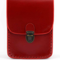 Sacoche en cuir rouge "Rog" à bandoulière