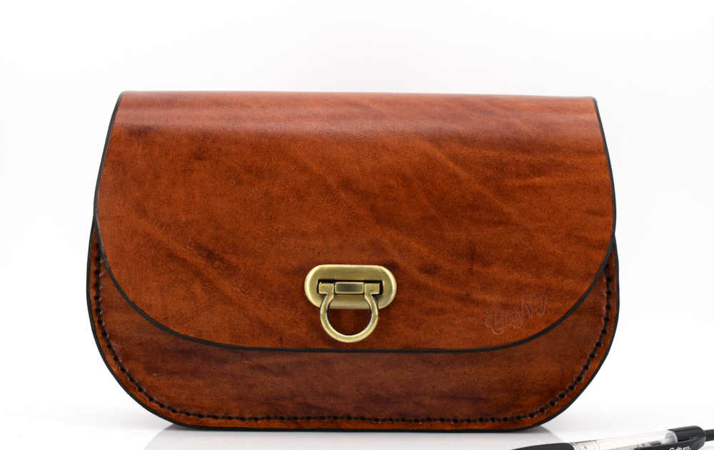 Sac en cuir couleur marron naturel - "Baume"
