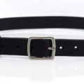 Ceinture noire en cuir avec boucle en laiton "Marc" - 3cm