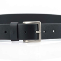 Ceinture ou ceinture noir en cuir, boucle en laiton "Boris"