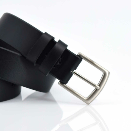 Ceinture noire en cuir "Léo"