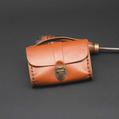 Porte monnaie en cuir Camel de type "Cartable"