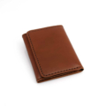 Portefeuille en cuir marron Cognac / Camel à 3 volets