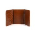 Portefeuille en cuir marron Cognac / Camel à 3 volets