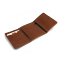 Portefeuille en cuir marron Cognac / Camel à 3 volets