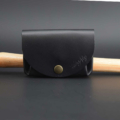 Porte-monnaie "Grand-Mère" en cuir noir - 3 poches