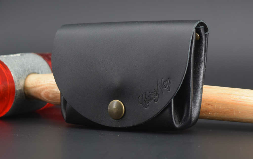 Porte-monnaie "Grand-Mère" en cuir noir - 3 poches Porte-monnaie "Grand-Mère" en cuir noir - 3 poches