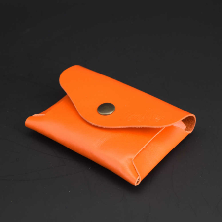 Porte-monnaie sans couture en cuir orange - simple mais efficace !