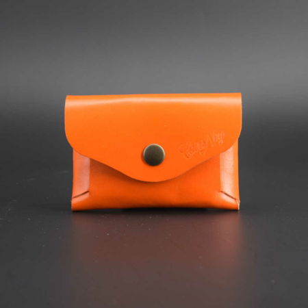 Porte-monnaie sans couture en cuir orange - simple mais efficace !