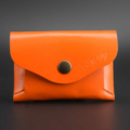 Porte-monnaie sans couture en cuir orange - simple mais efficace !