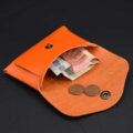 Porte-monnaie sans couture en cuir orange - simple mais efficace !