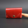 Porte-monnaie rouge "Grand-Mère" en cuir - 3 poches