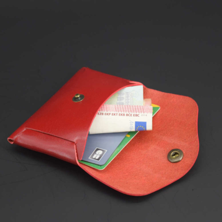 Porte-monnaie sans couture en cuir rouge - simple mais efficace !