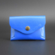 Porte-monnaie sans couture en cuir bleu