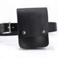 Pochette noire en cuir à mettre à la ceinture "Grand Albin"