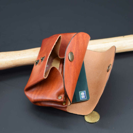 Porte-monnaie "Grand-Mère" en cuir naturel - 3 poches