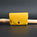 Porte-monnaie "Grand-Mère" en cuir jaune - 3 poches