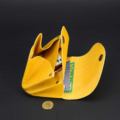 Porte-monnaie "Grand-Mère" en cuir jaune - 3 poches