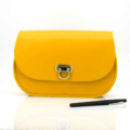 Sac "Baume" en cuir jaune pour femme avec bandoulière